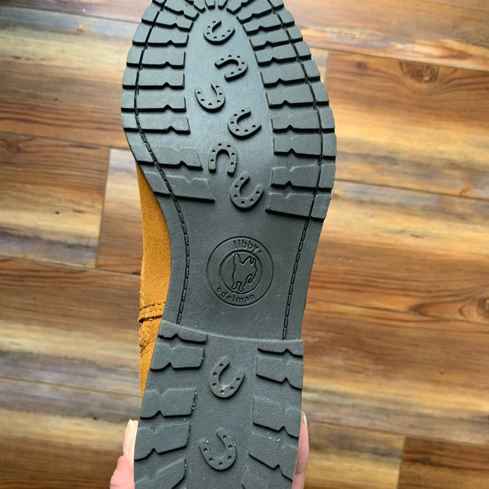 Libby Edelman Mid Calf Round Toe Neutral Tan Leat… - image 6